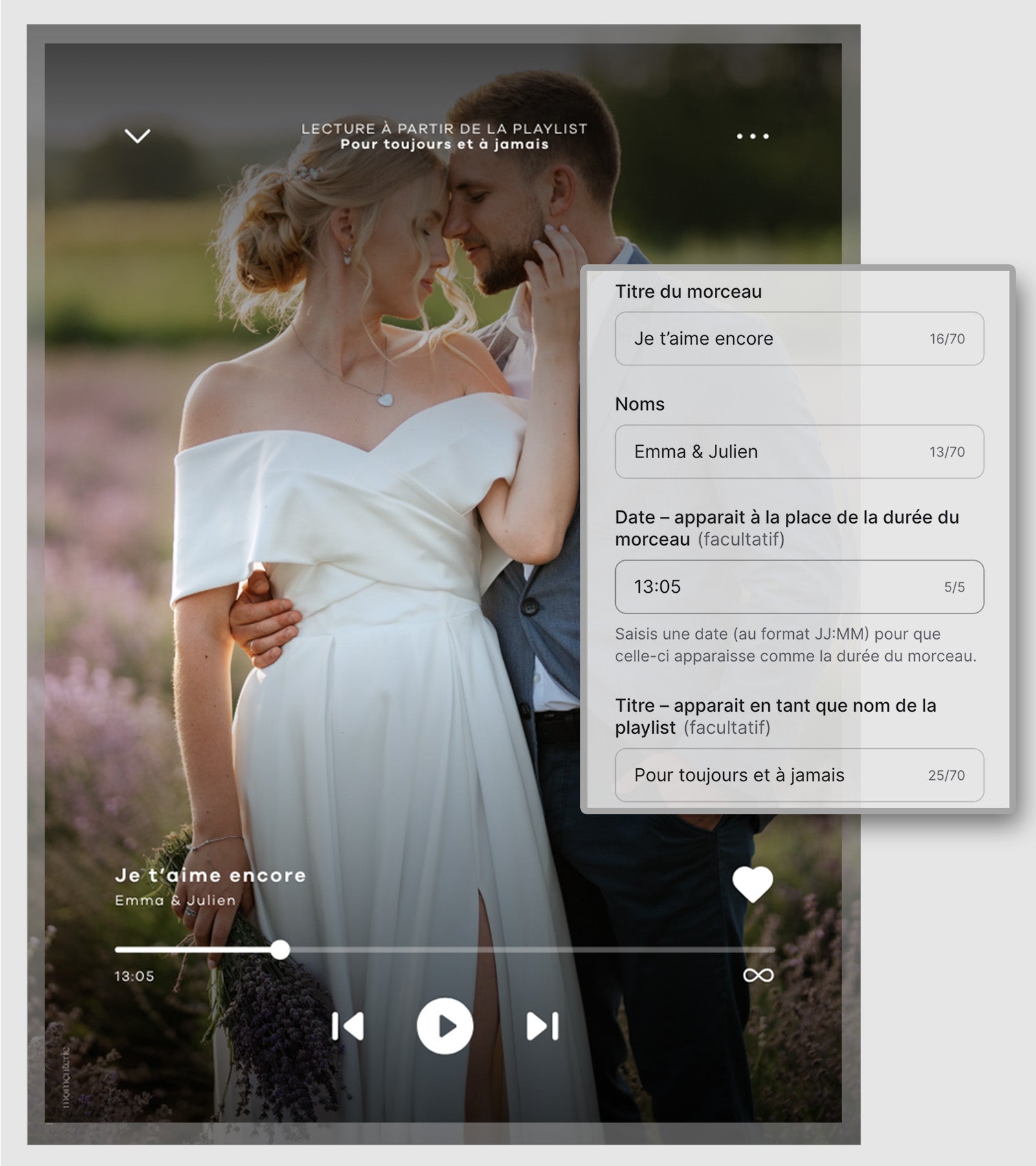 Display de chanson personnalisé – plaque en acrylique avec photo et code Spotify, cadeau unique et personnalisé pour des moments spéciaux