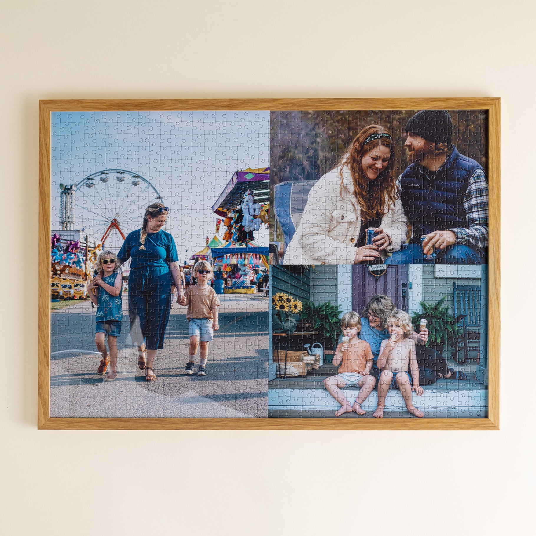 Personalisiertes Fotopuzzle mit Rahmen – individuelles Puzzle mit Paarfoto im modernen Bilderrahmen als stilvolle Wanddekoration und persönliches Geschenk