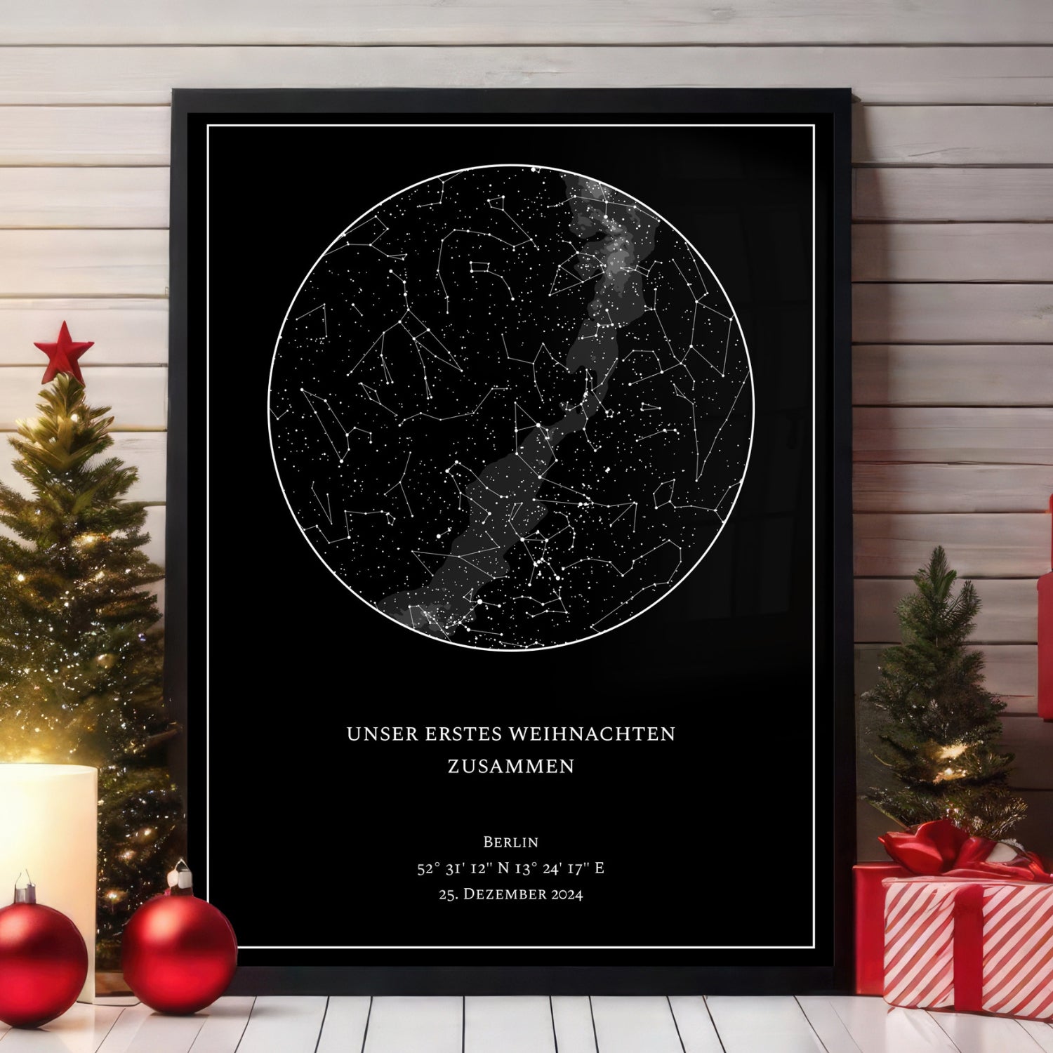 Carte du ciel étoilé pour Noël