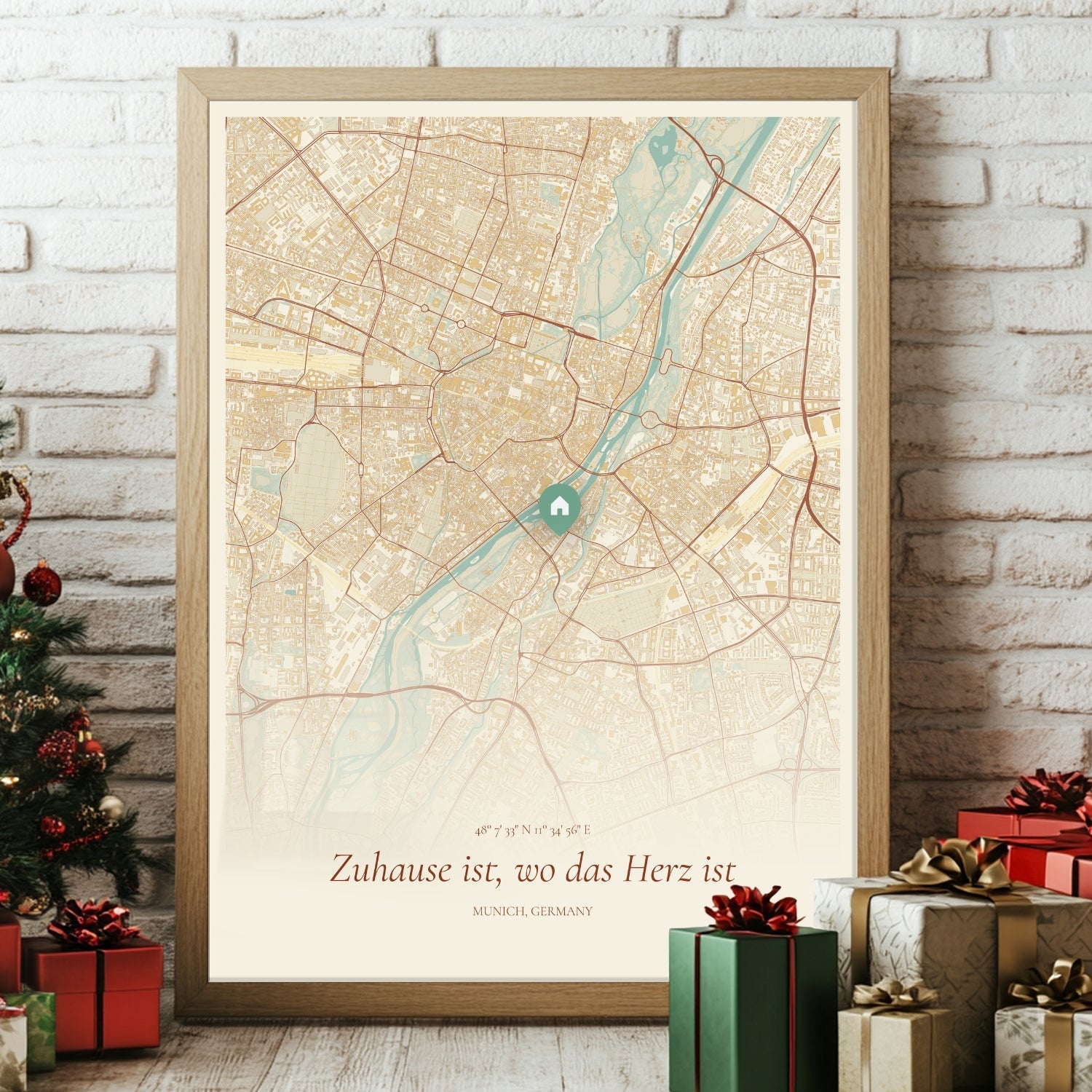 Carte de ville de Noël pour les parents